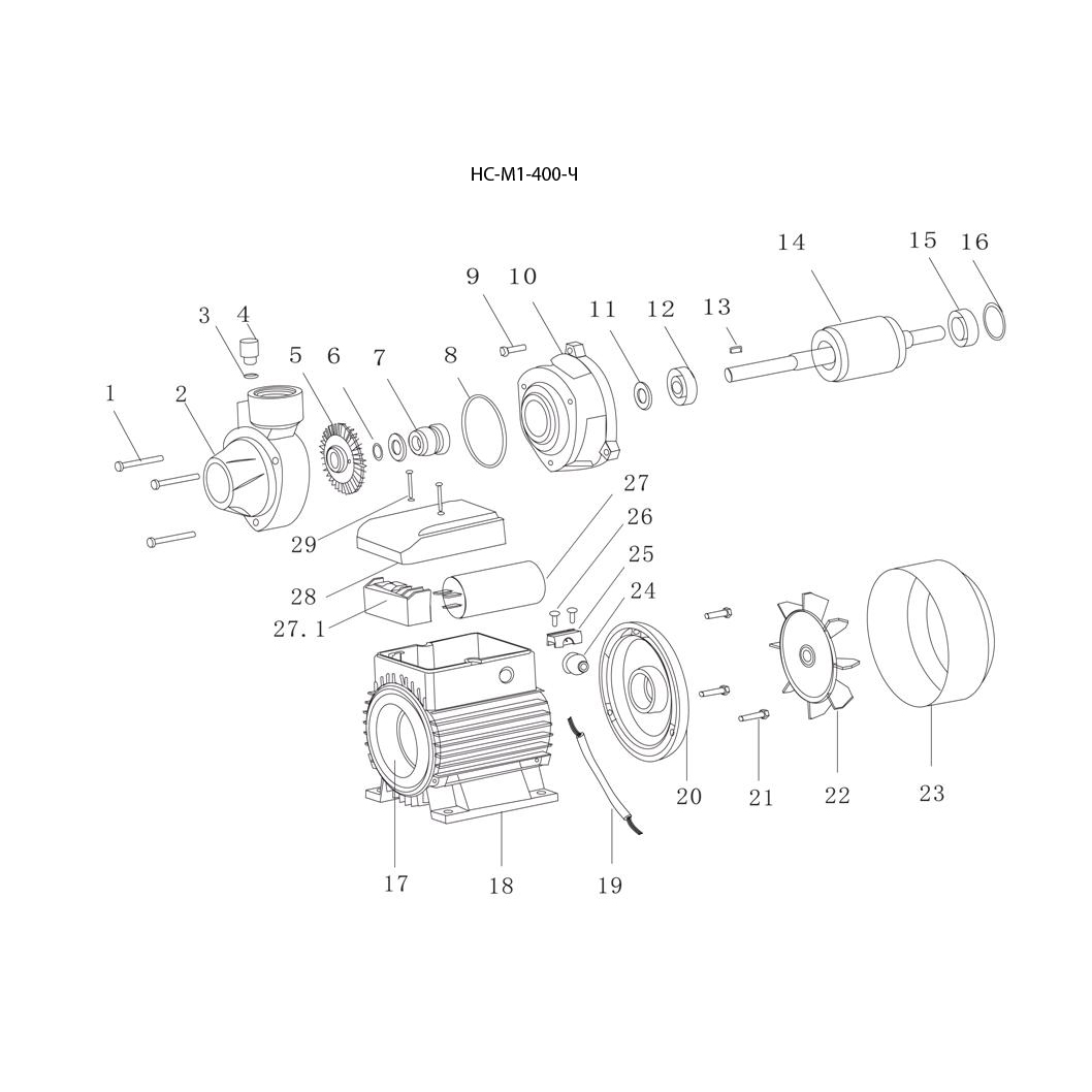 Насос поверхностный, вихревой НС-М1-400-Ч