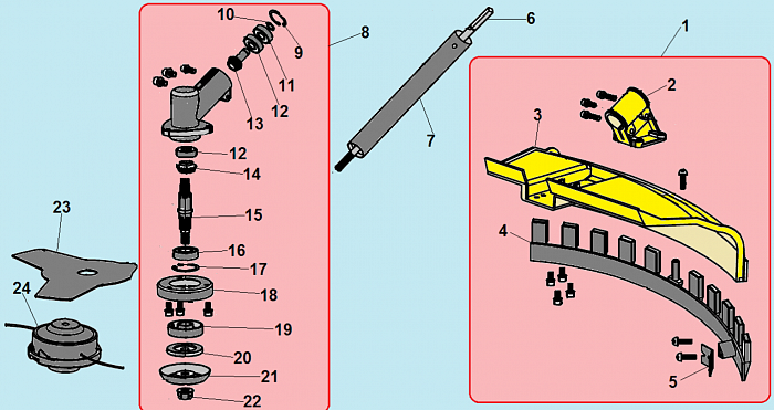 8 РЕДУКТОР - КОЖУХ ТРИММЕР CHAMPION Т523
