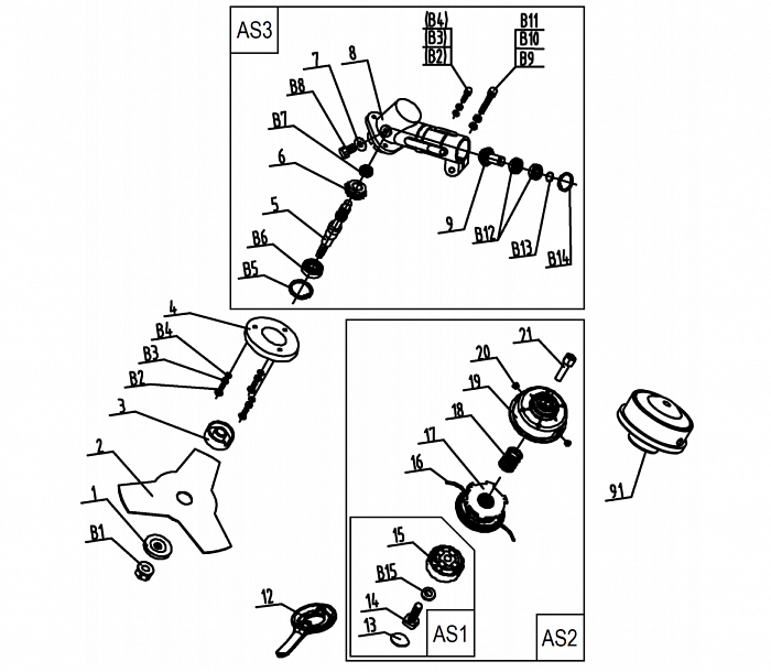 3 Головка - Редуктор ТРИММЕР ЭЛЕКТРИЧЕСКИЙ CHAMPION ET1211А
