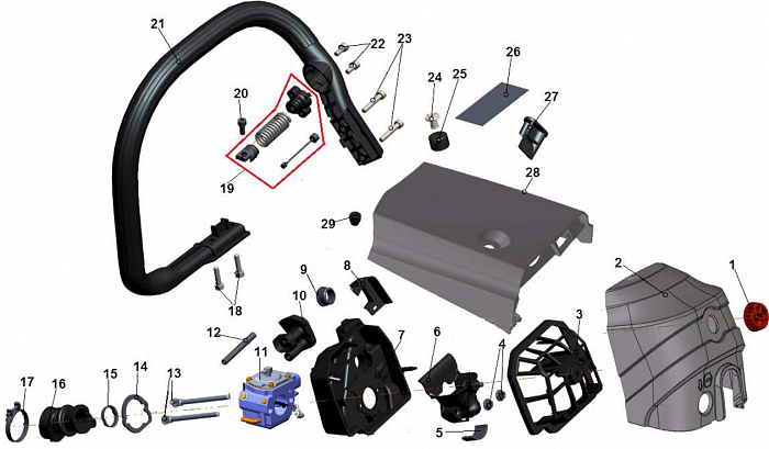 5 КАРБЮРАТОР - ФИЛЬТР ВОЗДУШНЫЙ БЕНЗОПИЛА CHAMPION 265