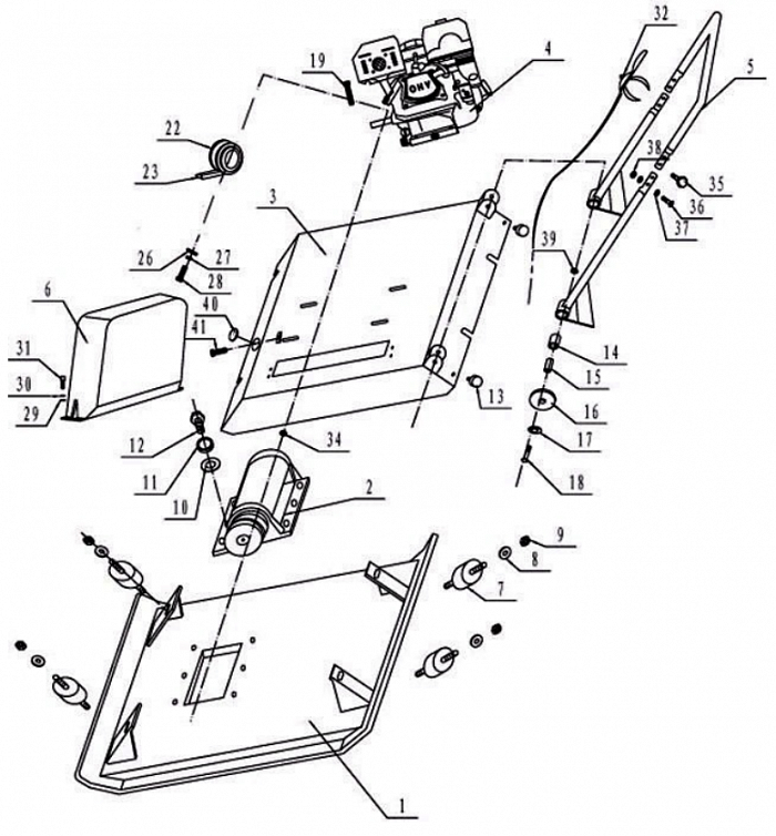 1 ДВИГАТЕЛЬ - ВИБРАТОР -  ПЛОЩАДКА ВИБРОПЛИТА CHAMPION PC9045FH
