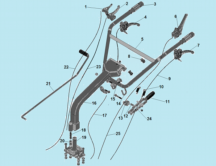 1 РУЧКА - ТРОС ГАЗА DC1193E МОТОБЛОК CHAMPION