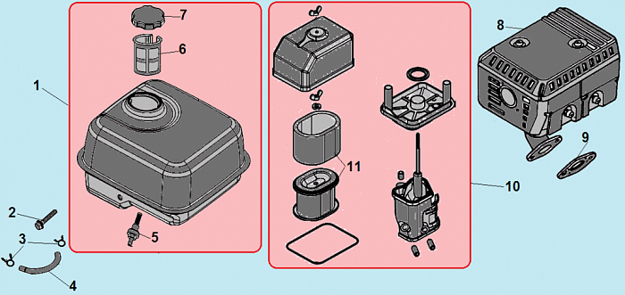 15 ВОЗДУШНЫЙ ФИЛЬТР - БАК КУЛЬТИВАТОР CHAMPION ВC5712