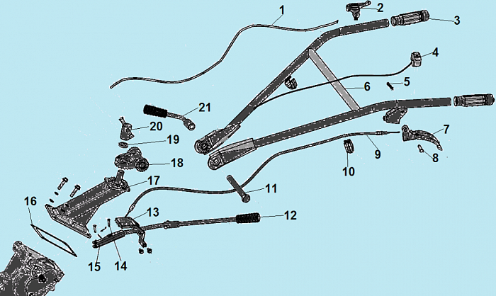 1 РУЧКА - ТРОС ГАЗА - ФРЕЗЫ КУЛЬТИВАТОР CHAMPION ВС7713