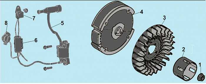 9 МАГНЕТО - МАХОВИК ИЗМЕЛЬЧИТЕЛЬ-ШРЕДЕР БЕНЗИНОВЫЙ CHAMPION SC6448