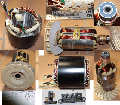 Альтернатор в сборе, 2.8кВт, Статор D160, L120, Ротор D95, L121, 2 клеммы, 8 конт. СГБ 3500Р