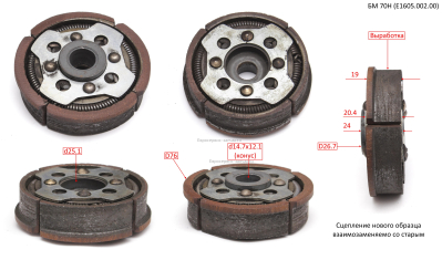 Сцепление  4 фрикционных секции БМ 70Н (Е1605.002.00)